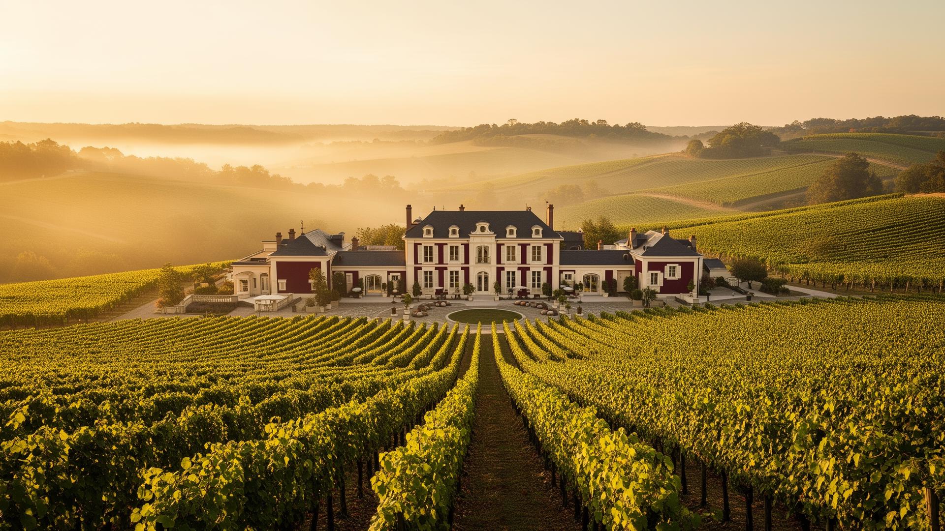 Vignoble du Domaine Valdès au lever du jour